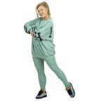 Dres damski luźna bluza + prążkowane legginsy CHICAGO (Zielony)