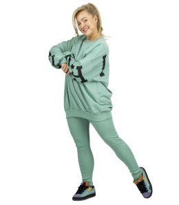 Dres damski luźna bluza + prążkowane legginsy CHICAGO (Zielony)