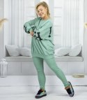 Dres damski luźna bluza + prążkowane legginsy CHICAGO (Zielony)