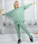 Dres damski luźna bluza + prążkowane legginsy CHICAGO (Zielony)