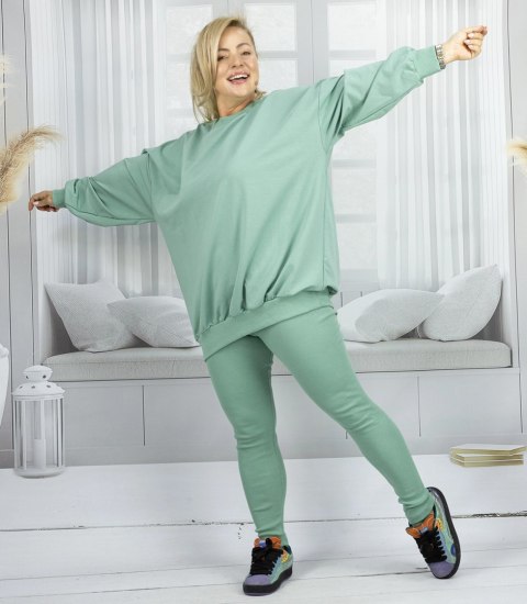 Dres damski luźna bluza + prążkowane legginsy CHICAGO (Zielony)