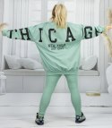 Dres damski luźna bluza + prążkowane legginsy CHICAGO (Zielony)