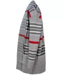 CIEPŁY Sweter Kardigan narzutka KRATA Elegancki (Szary)