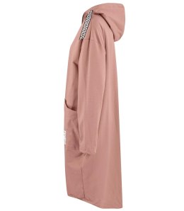 Cienka długa bluza z dłuższym tyłem i kapturem PAOLA (Różowy)