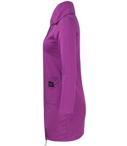 Cienka długa bluza ze skośnym suwakiem i kominem BEATA (Fioletowy)