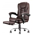 BOSS Bürodrehstuhl mit Fußstütze - braunes LEDER KO22BR