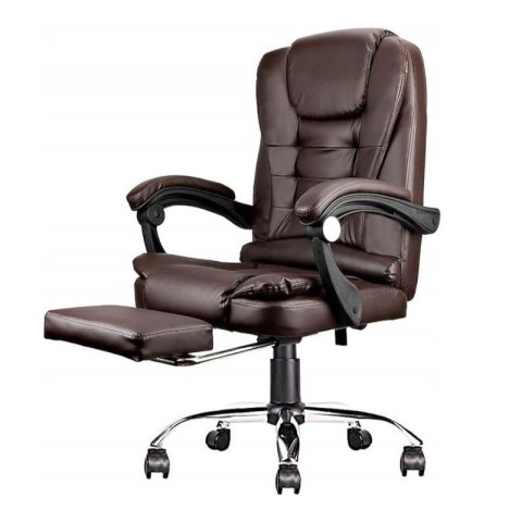 BOSS Bürodrehstuhl mit Fußstütze - braunes LEDER KO22BR