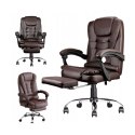 BOSS Bürodrehstuhl mit Fußstütze - braunes LEDER KO22BR