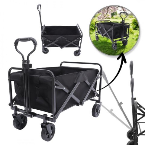 Klappbarer Transportwagen, Metall, Gartenanhänger 72x47x68-87cm AR07CZ