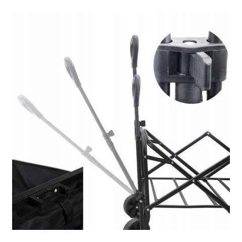 Klappbarer Transportwagen, Metall, Gartenanhänger 72x47x68-87cm AR07CZ