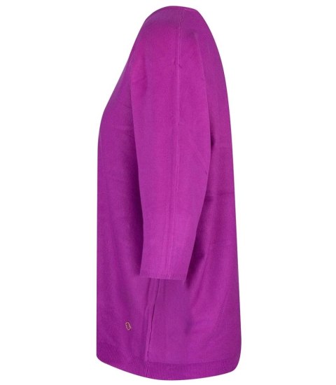 Klasyczny ciepły damski sweter serek ROSALIA (Fioletowy)