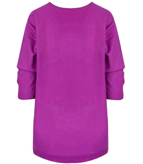 Klasyczny ciepły damski sweter serek ROSALIA (Fioletowy)