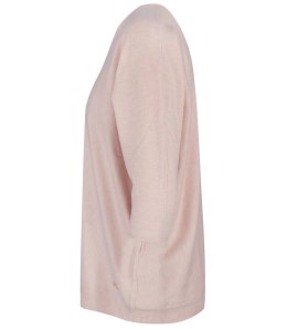 Klasyczny ciepły damski sweter serek ROSALIA (Różowy)