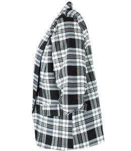 Żakiet marynarka garniturowa lużna w kratę Elegancki ELENA (Biały || Wielokolorowy || Czarny)