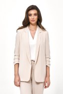 Beżowa marynarka bez zapięcia Z58 Beige - Nife - 40