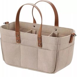 Duży Filcowy Organizer Beżowy XXL Dla Mamy i Maluszka Na Pieluszki i Akcesoria TF3