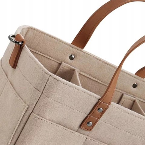 Duży Filcowy Organizer Beżowy XXL Dla Mamy i Maluszka Na Pieluszki i Akcesoria TF3