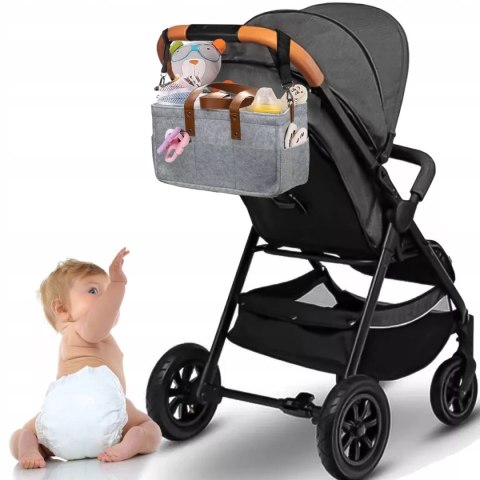 Duży Filcowy Organizer Szary XXL Dla Mamy i Maluszka Na Pieluszki i Akcesoria TF1