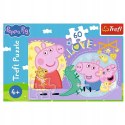 Puzzle Szczęśliwa świnka, Świnka Peppa 60 elementów Trefl 17414