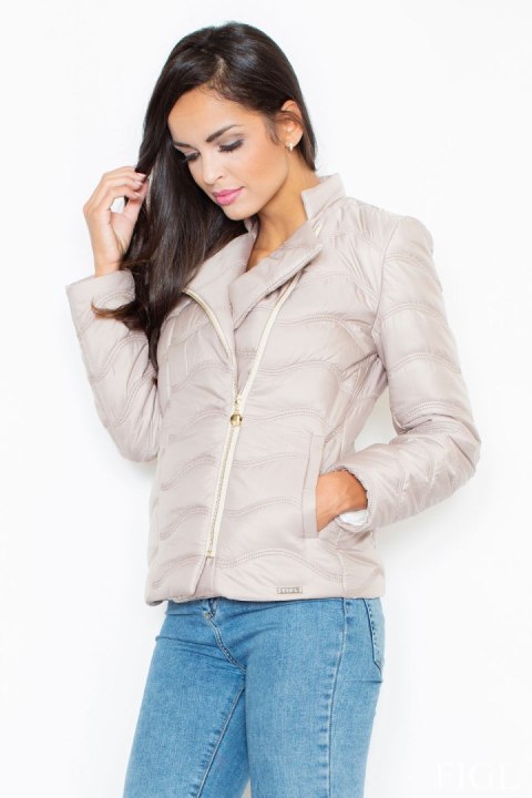 Kurtka Damska Model M404 Beige - Figl - XL Kurtka Damska Model M404 Beige - Figl - XL