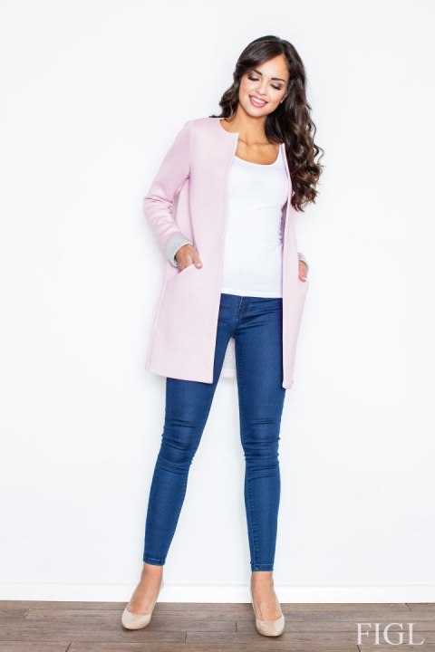Płaszcz Damski Model M366 Light Pink - Figl - L Płaszcz Damski Model M366 Light Pink - Figl - L