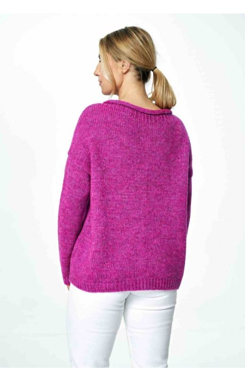 Sweter Damski Model M888 Fuksja - Figl - uniwersalny Sweter Damski Model M888 Fuksja - Figl - uniwersalny