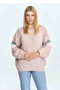 Sweter Damski Model M909 Light Pink - Figl - uniwersalny Sweter Damski Model M909 Light Pink - Figl - uniwersalny