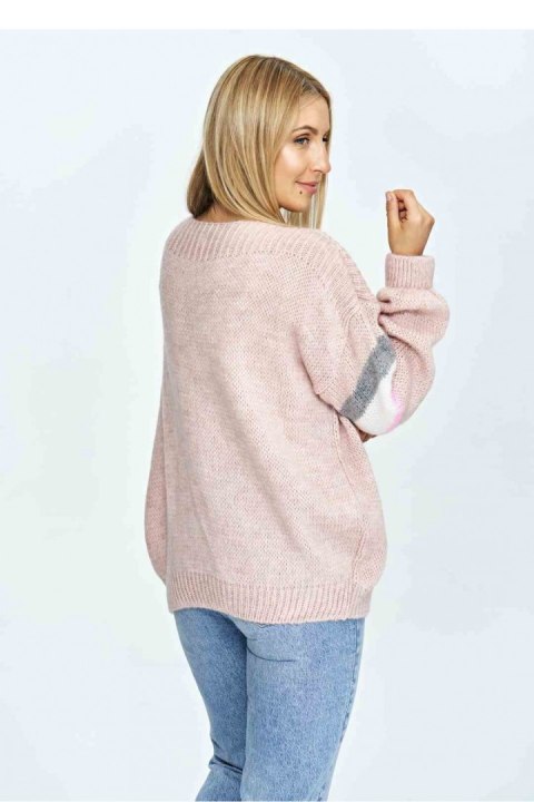 Sweter Damski Model M909 Light Pink - Figl - uniwersalny Sweter Damski Model M909 Light Pink - Figl - uniwersalny