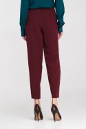 Spodnie baggy z wyskoim stanem SD120 Bordo - Nife - 40