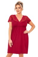 Koszula Nocna Model Livia Plus Size Burgund Bordo - Donna - XXXL