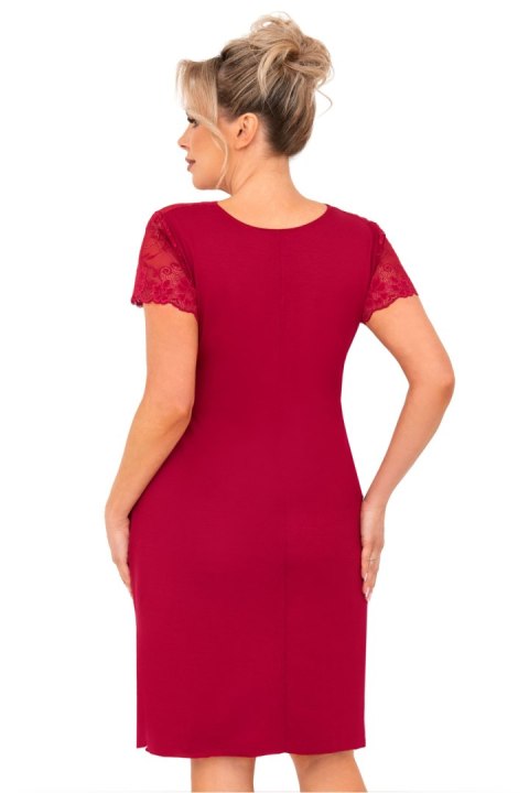 Koszula Nocna Model Livia Plus Size Burgund Bordo - Donna - XXXL