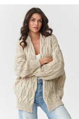 Sweter Kardigan Model S163 Beige Melange - Makadamia - uniwersalny