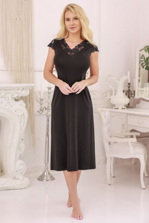 Koszulka nocna Halka Model Langu wiskoza Black - Kalimo - s