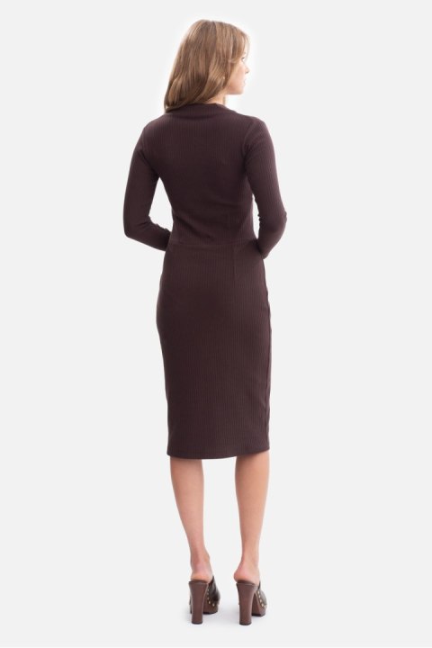 Sukienka Model B307 Gorzka Czekolada - BeWear - s
