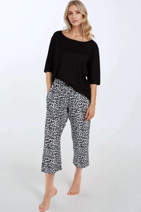 Piżama Damska Model Noir Grace Black - Momenti Per Me - XL