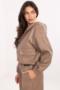 Kurtka Damska Model IT-KR-FL9729.15P Dark Beige - Rue Paris - uniwersalny