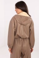 Kurtka Damska Model IT-KR-FL9729.15P Dark Beige - Rue Paris - uniwersalny