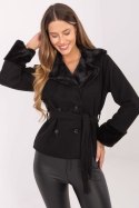 Płaszcz Damski Model IT-KR-4608.05P Black - Rue Paris - uniwersalny