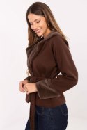 Płaszcz Damski Model IT-KR-4608.05P Dark Brown - Rue Paris - uniwersalny