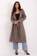 Płaszcz Damski Model IT-PL-A8393.81 Dark Beige - Rue Paris - uniwersalny