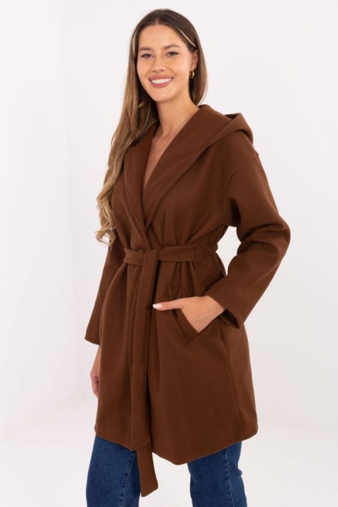 Płaszcz Damski Model IT-PL-A9587.00 Brown - Rue Paris - uniwersalny