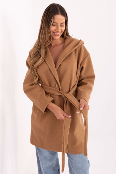 Płaszcz Damski Model IT-PL-A9587.00 Camel - Rue Paris - uniwersalny