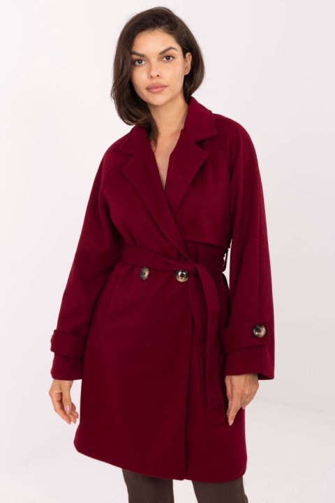 Płaszcz Damski Model IT-PL-A9589.58 Bordo - Rue Paris - uniwersalny