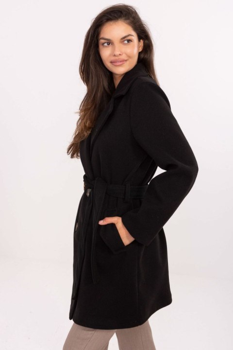 Płaszcz Damski Model IT-PL-A9590.85 Black - Rue Paris - uniwersalny