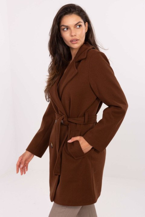 Płaszcz Damski Model IT-PL-A9590.85 Brown - Rue Paris - uniwersalny