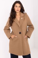 Płaszcz Damski Model IT-PL-FL8153.60 Camel - Rue Paris - uniwersalny