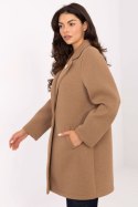 Płaszcz Damski Model IT-PL-FL8153.60 Camel - Rue Paris - uniwersalny