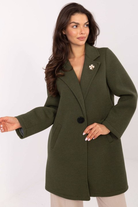 Płaszcz Damski Model IT-PL-FL8153.60 Khaki - Rue Paris - uniwersalny