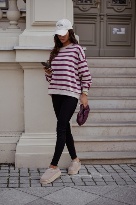 Bluza Damska Model Strel 379830159 Beige/Bordo - LaBalancia - uniwersalny