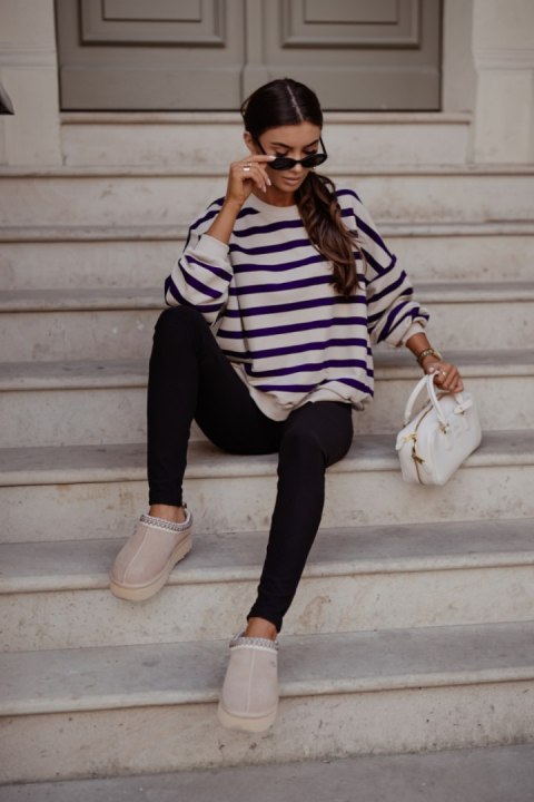 Bluza Damska Model Strel 379830848 Beige/Navy - LaBalancia - uniwersalny